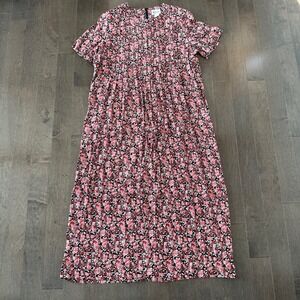 Vintage K Studio Maxi Dress Romantic Grunge  Coquette Floral Black Pink 16